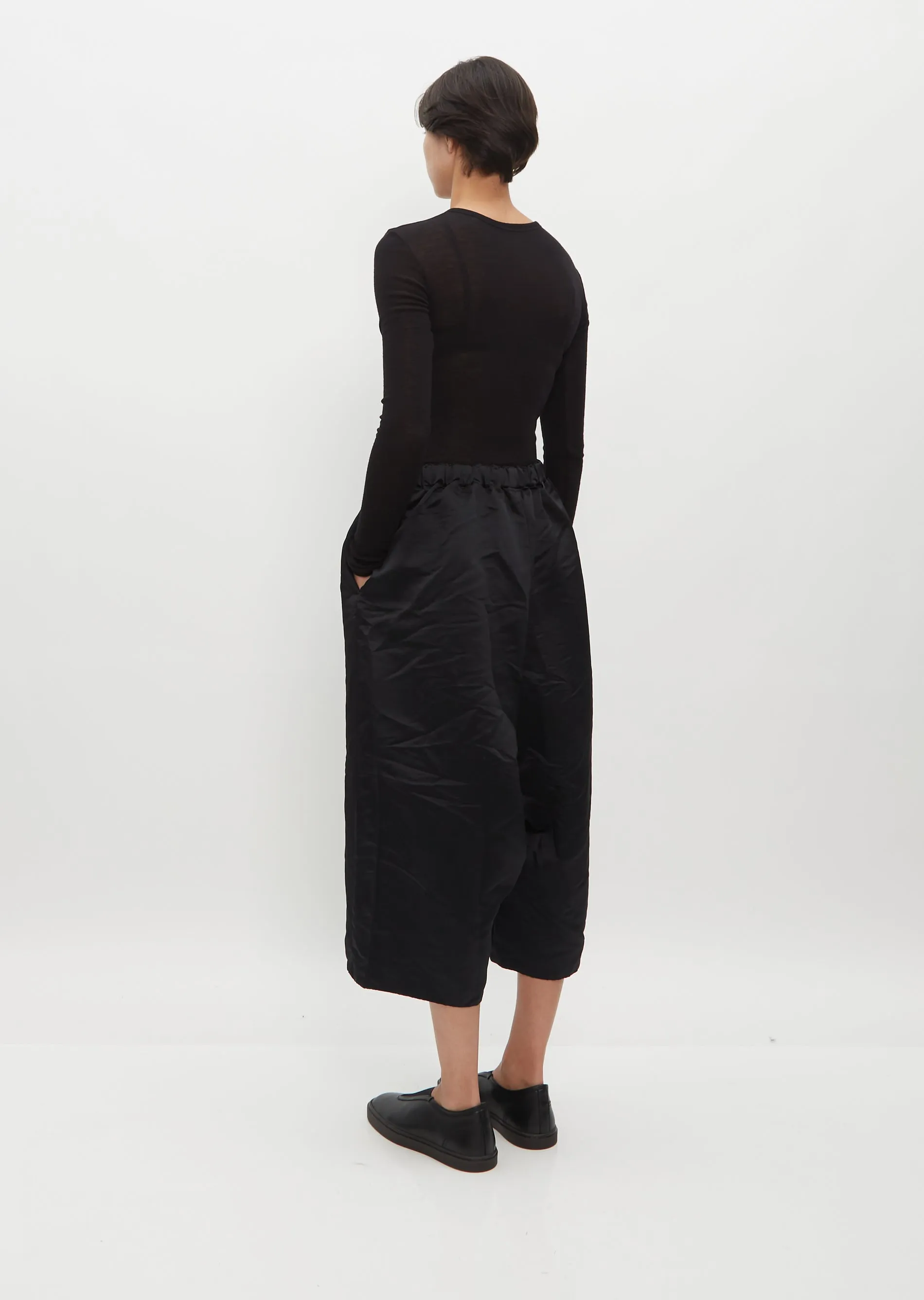 Cropped Crinkle Satin Pants