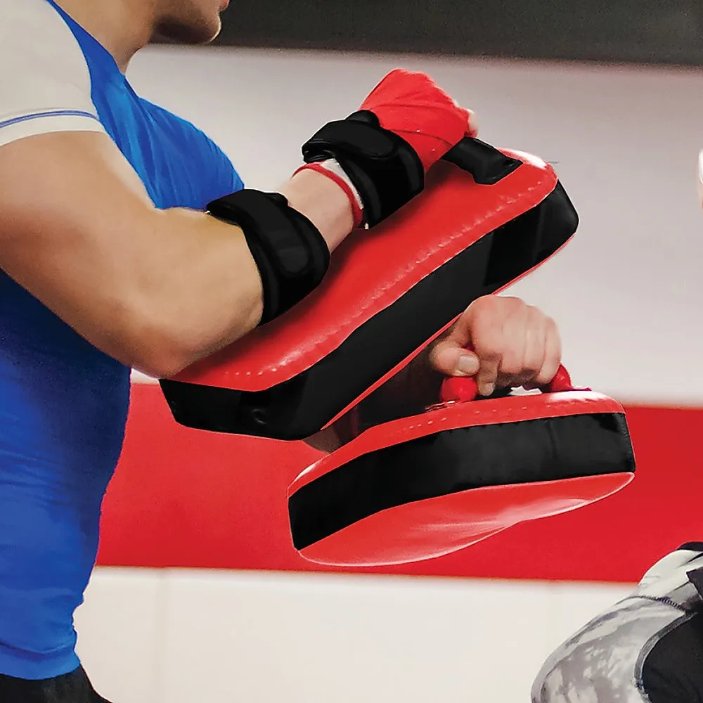 Curved Thai Boxing Punch Focus Pad Mitts - 2X, Dense Padding