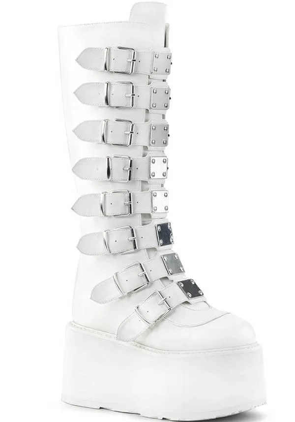 DAMNED-318 [White] | PLATFORM BOOTS [PREORDER]