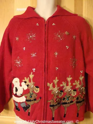 Dancing Reindeer Cheesy Christmas Sweater