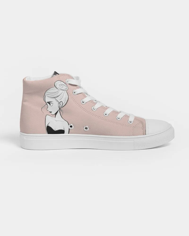 DOLLY DOODLING Ballerina Dolly Pink Women's Hightop Canvas Shoe