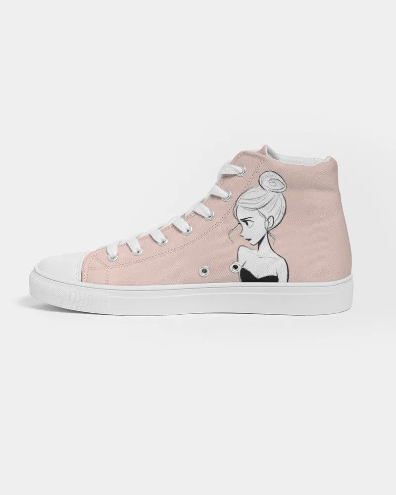 DOLLY DOODLING Ballerina Dolly Pink Women's Hightop Canvas Shoe