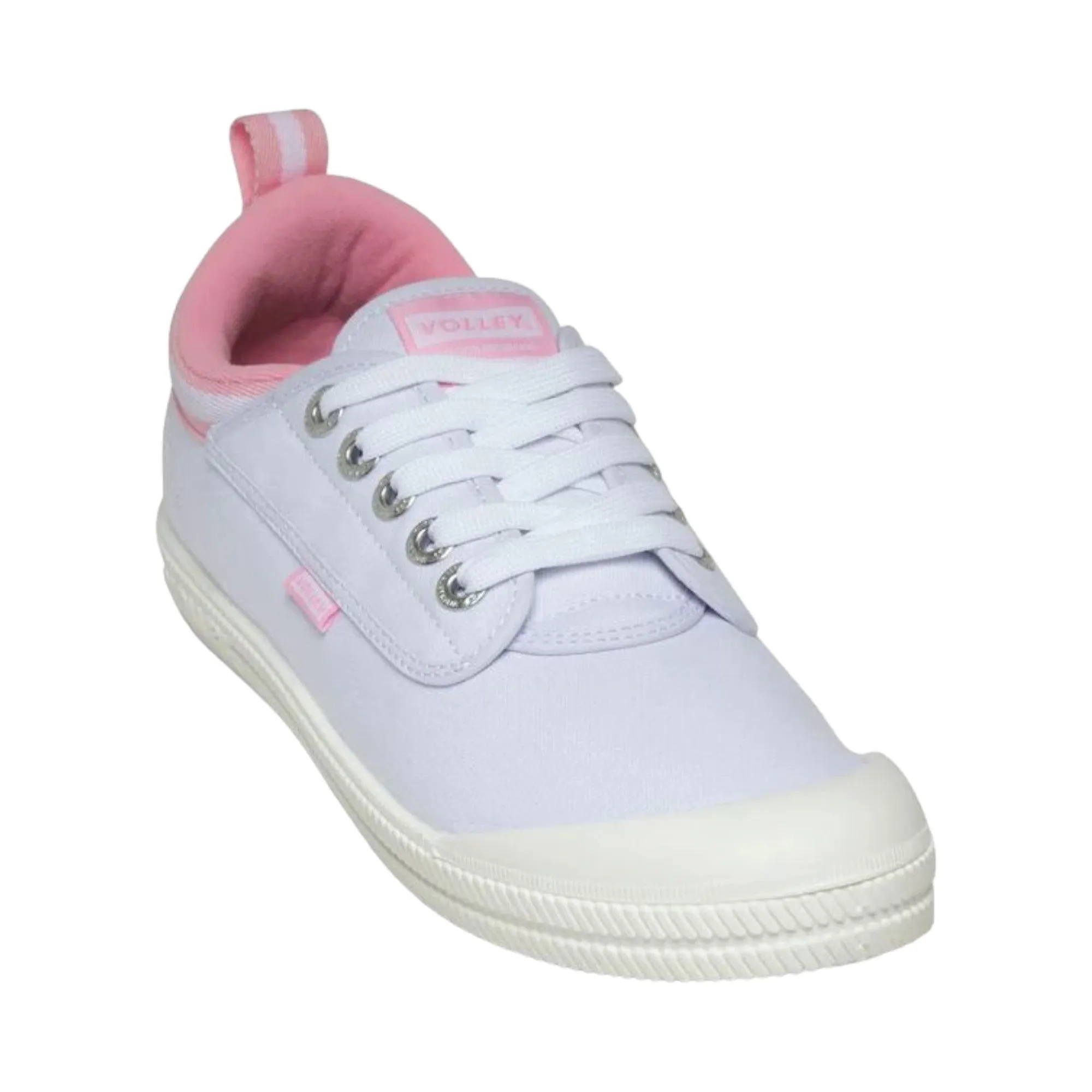 Dunlop Volleys Womens International Low Canvas Casual Shoes Lace White Pink