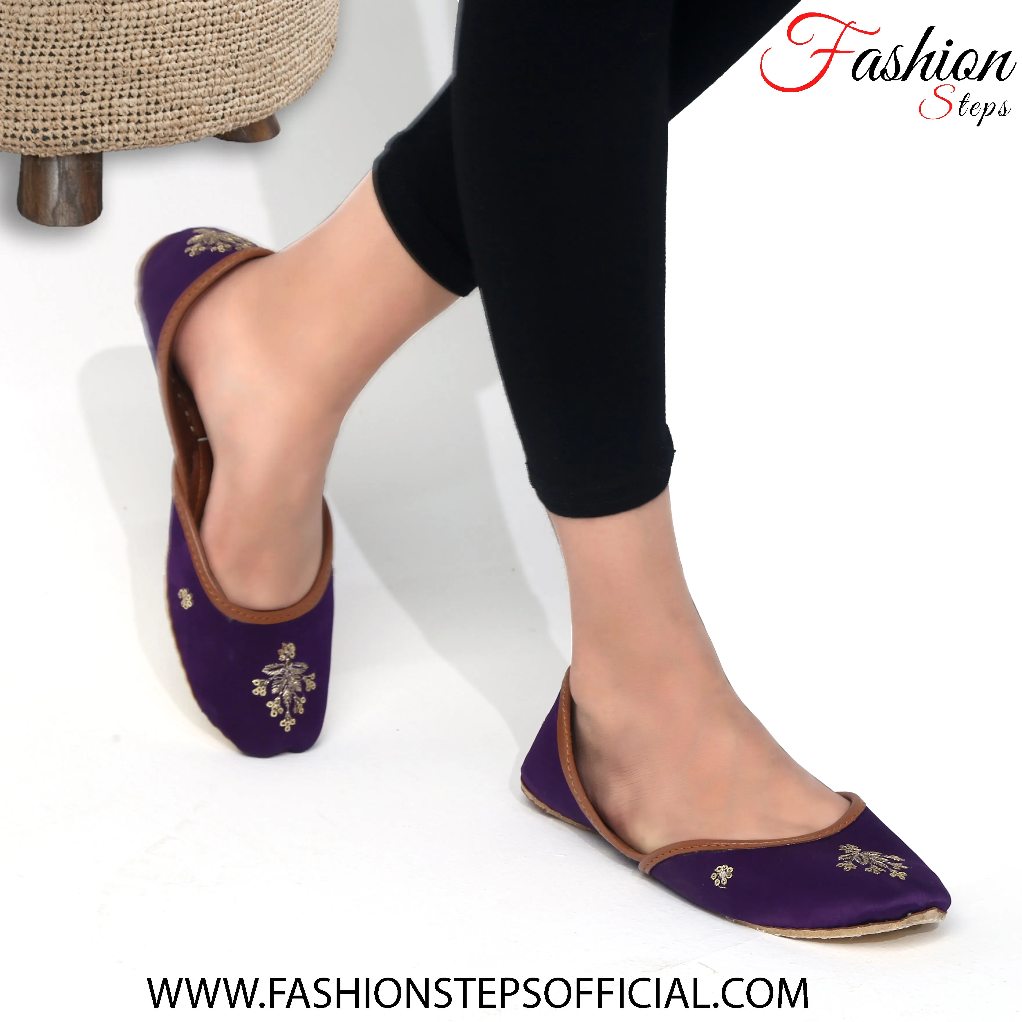 EMBELLISHED FLAT PURPLE KHUSSA