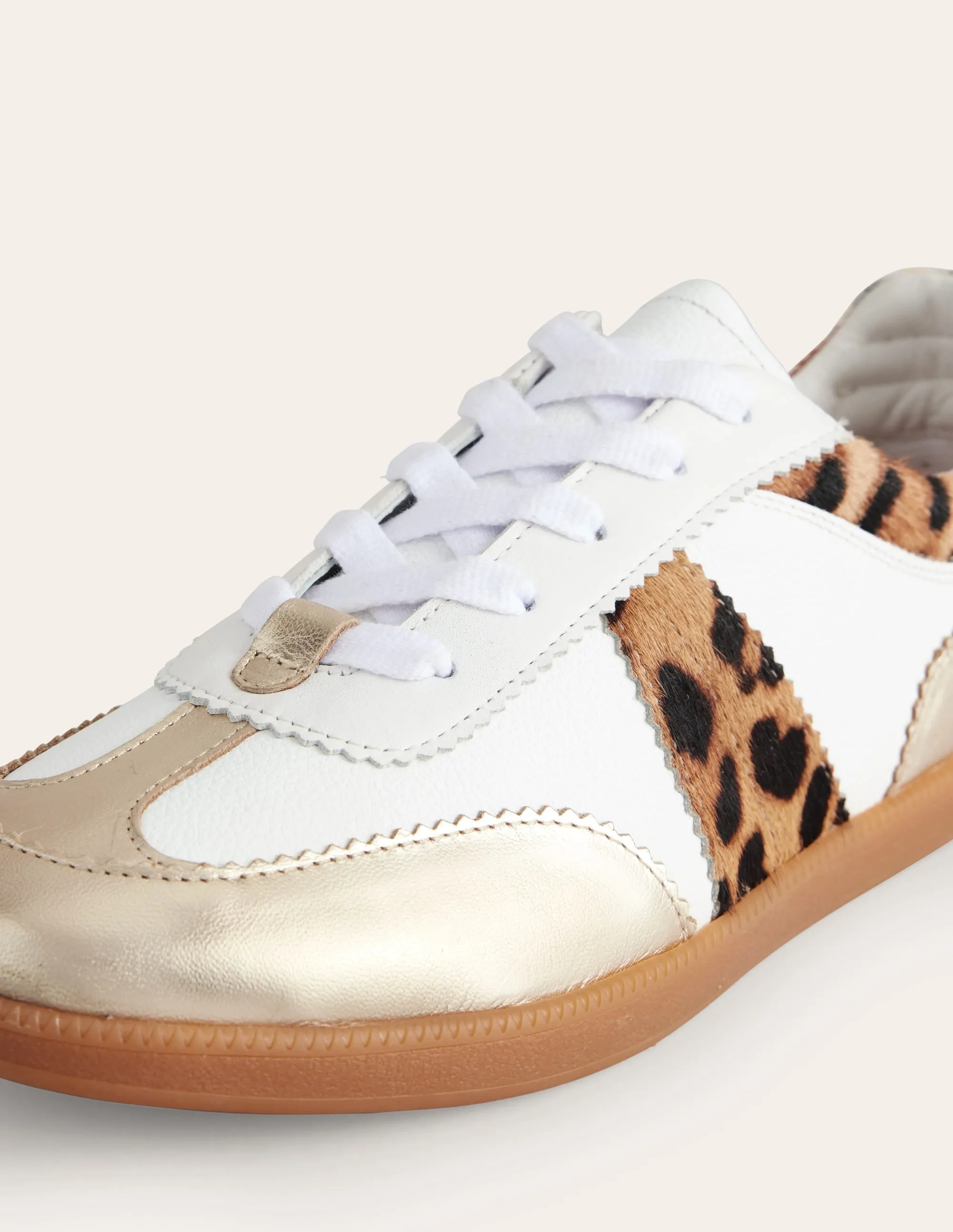 Erin Retro Tennis Trainers-Off White/ Classic Leopard