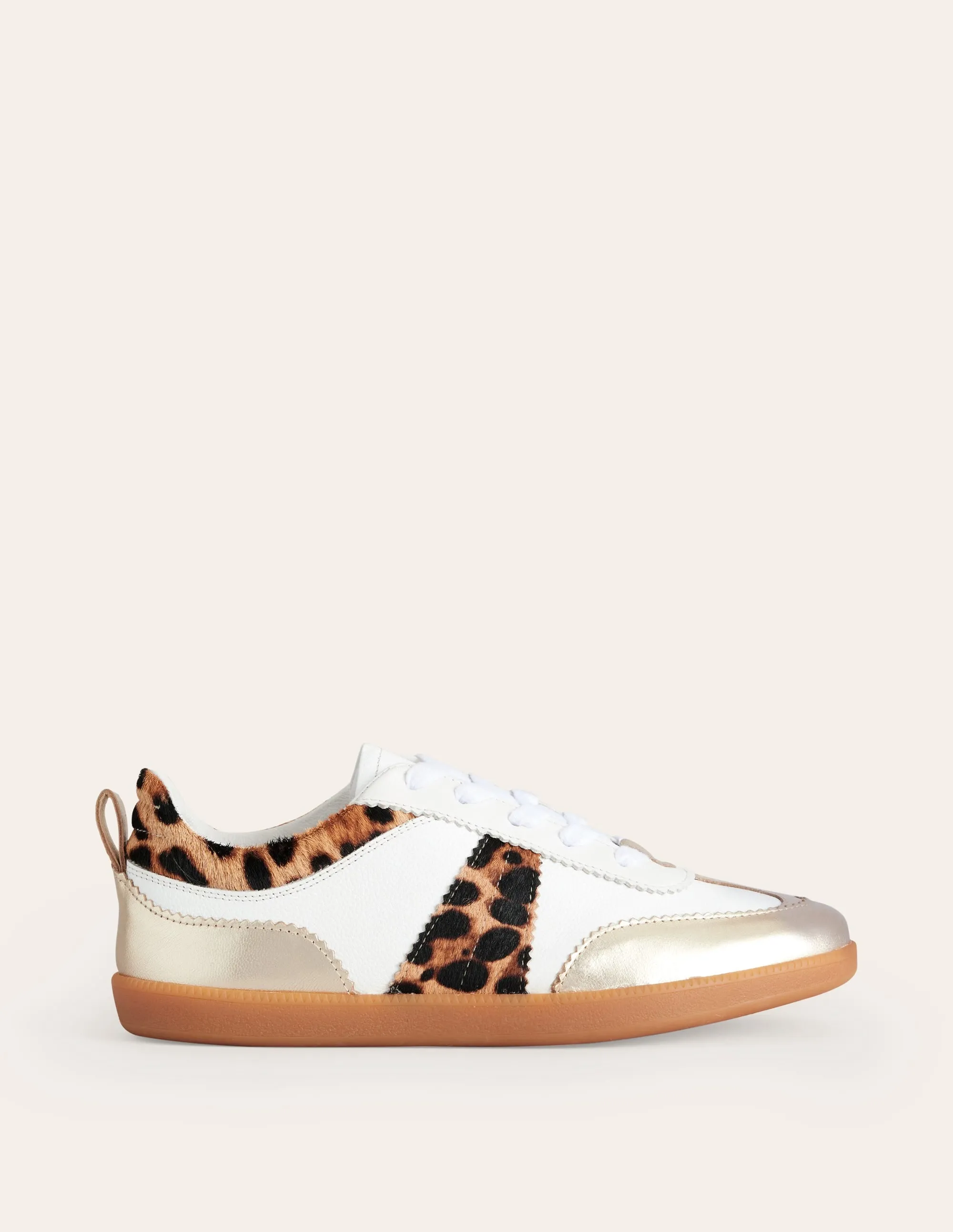 Erin Retro Tennis Trainers-Off White/ Classic Leopard