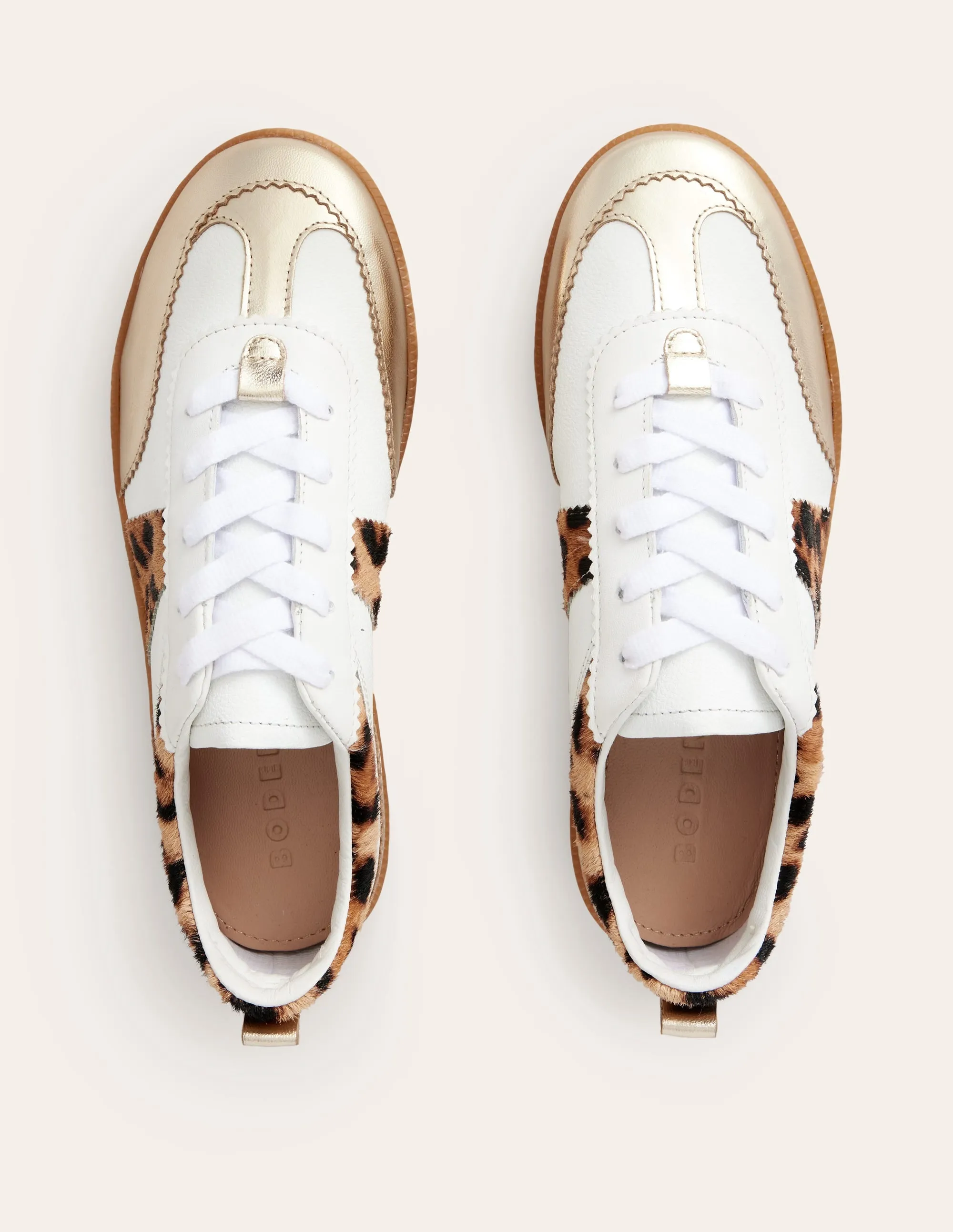 Erin Retro Tennis Trainers-Off White/ Classic Leopard