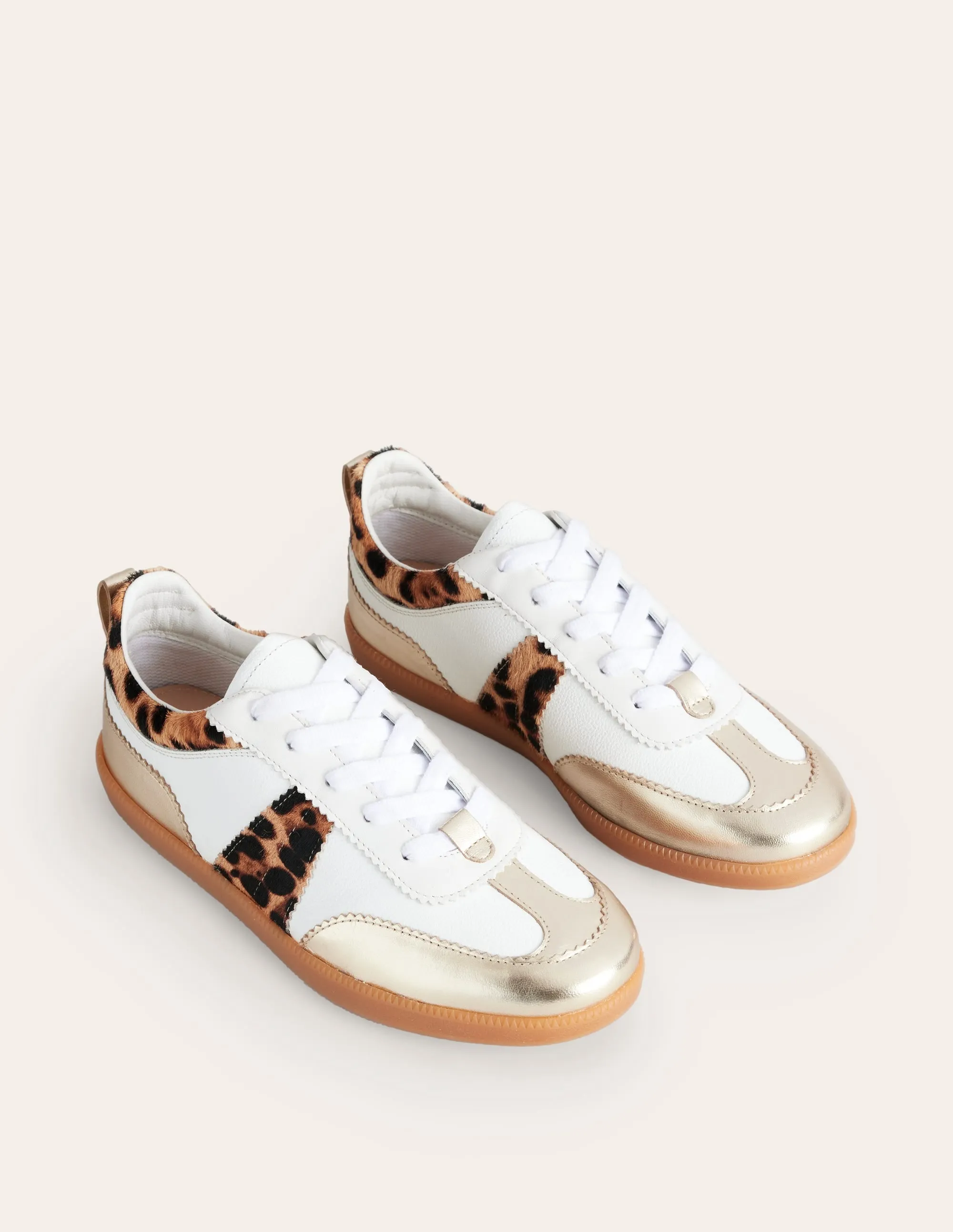 Erin Retro Tennis Trainers-Off White/ Classic Leopard