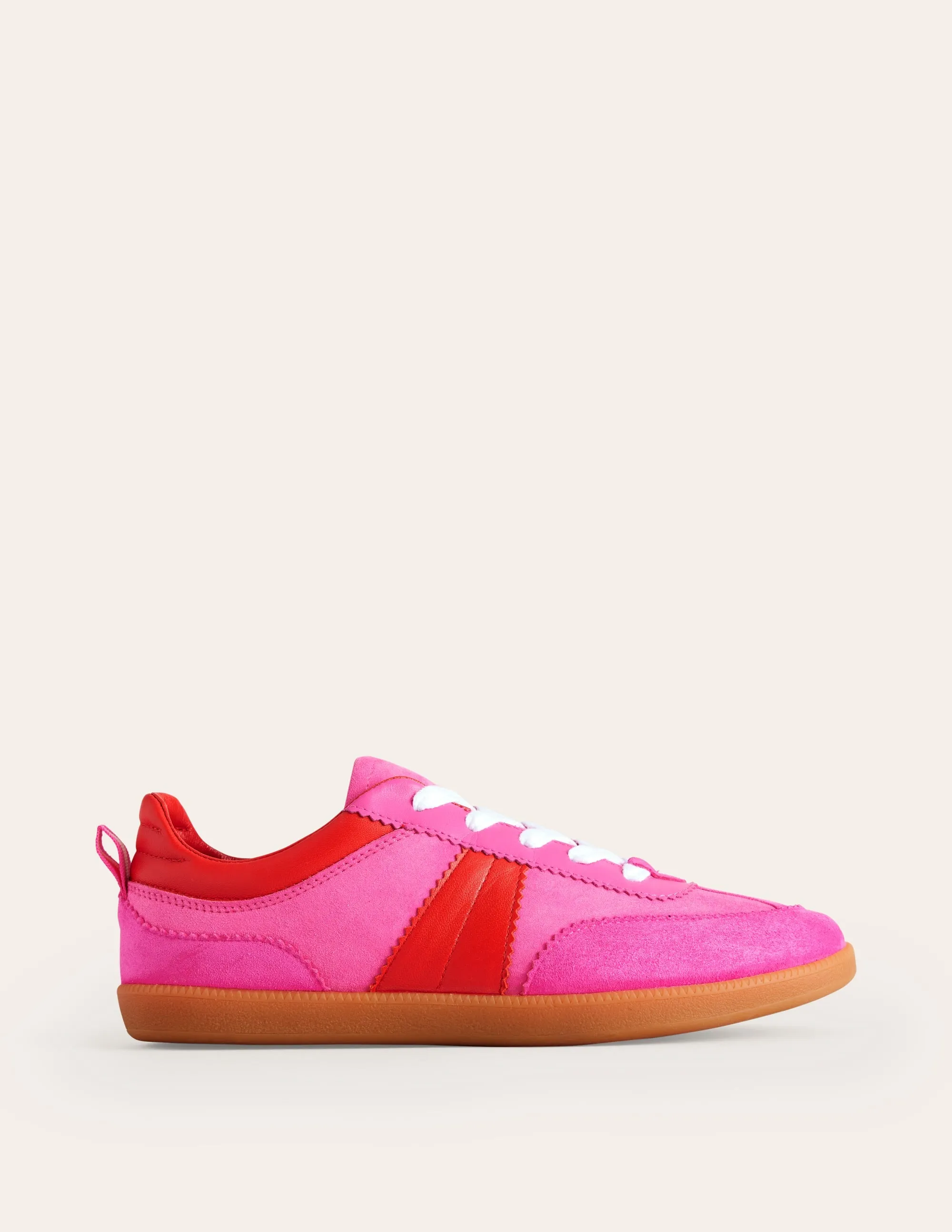 Erin Retro Tennis Trainers-Pink Colourblock