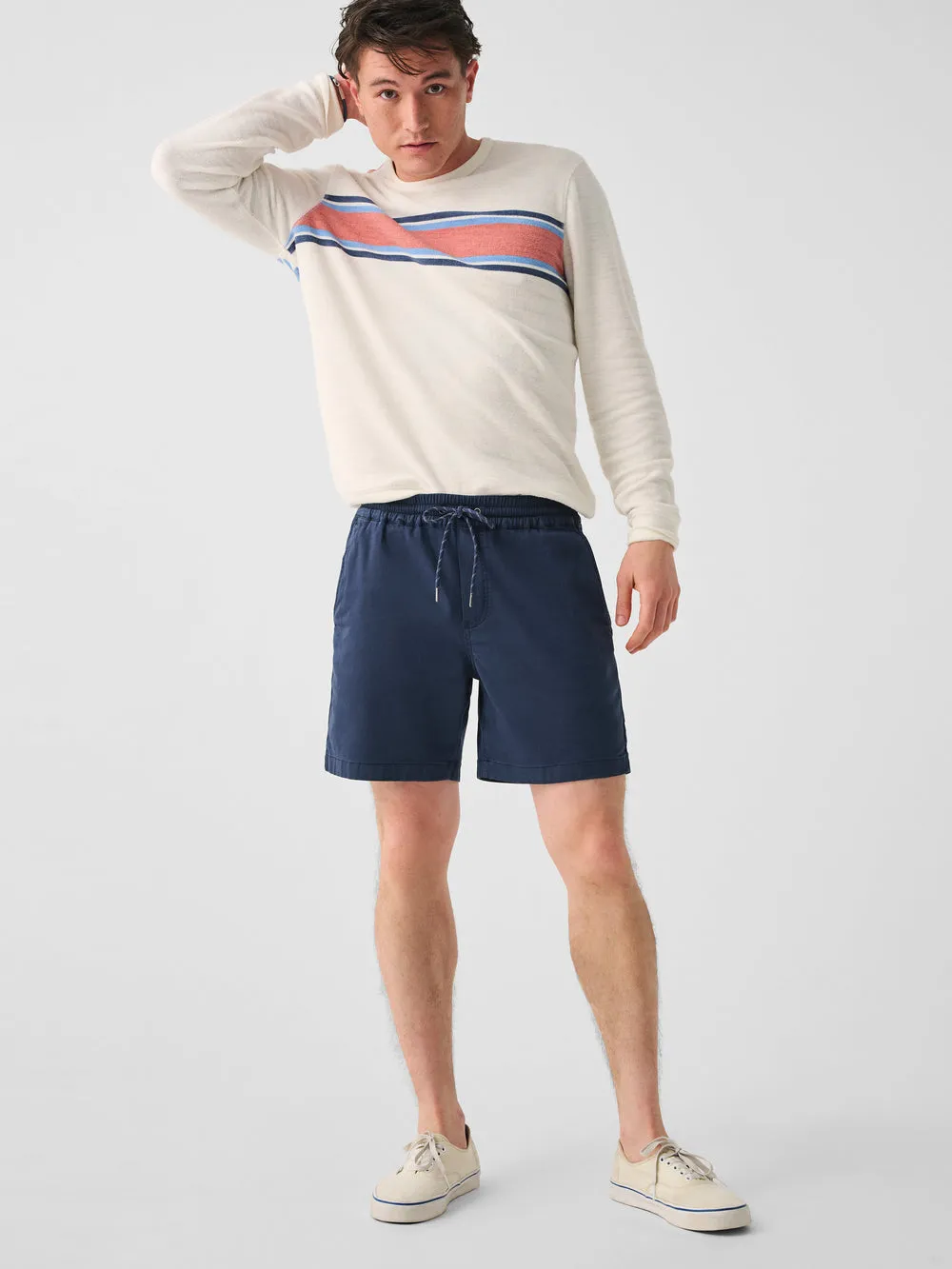 Essential Drawstring Short 6.5" Washed Navy