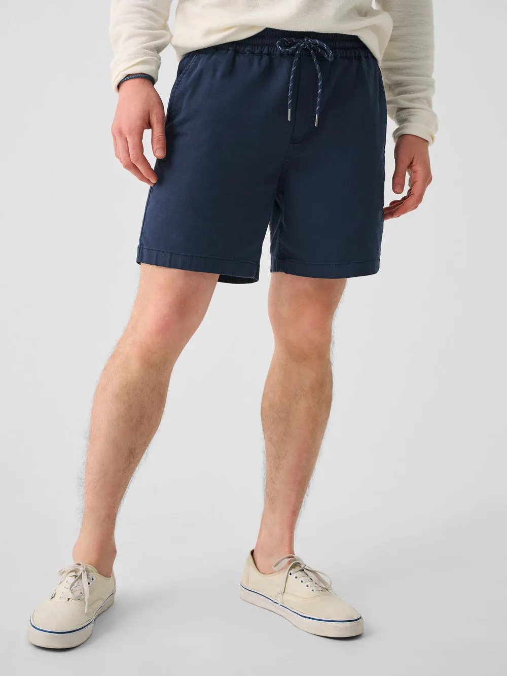 Essential Drawstring Short 6.5" Washed Navy