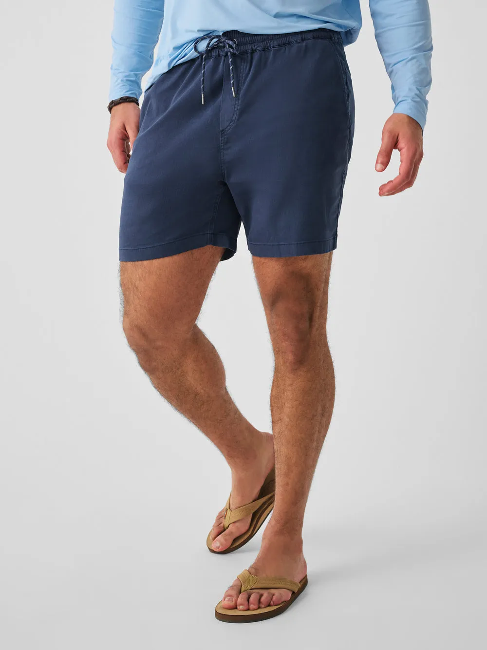 Essential Drawstring Short 6.5" Washed Navy