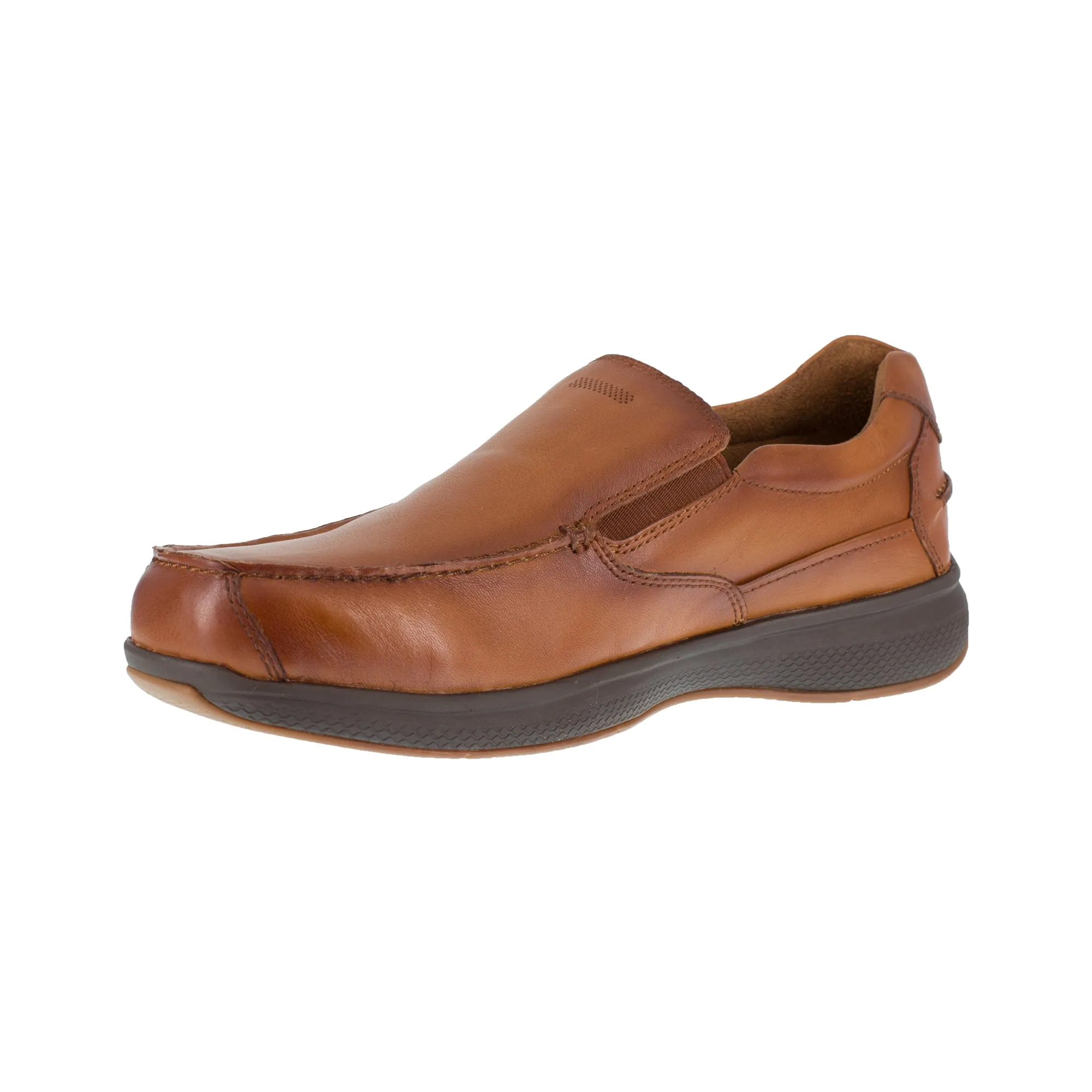 Florsheim Mens Cognac Leather Loafers Bayside ST Slip-On Boat