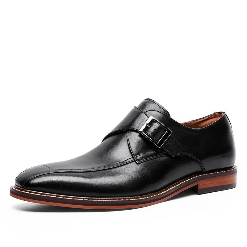 Formal Men's Square Toe Shoes British Monk Shoes