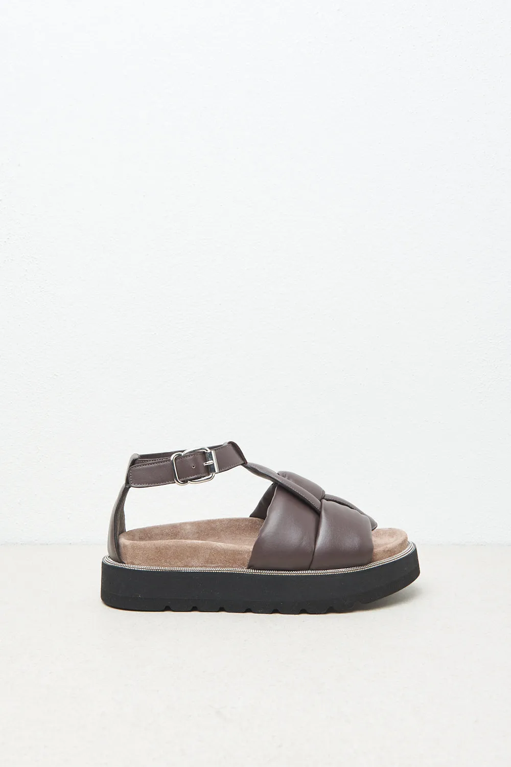 Genuine leather platform sandal