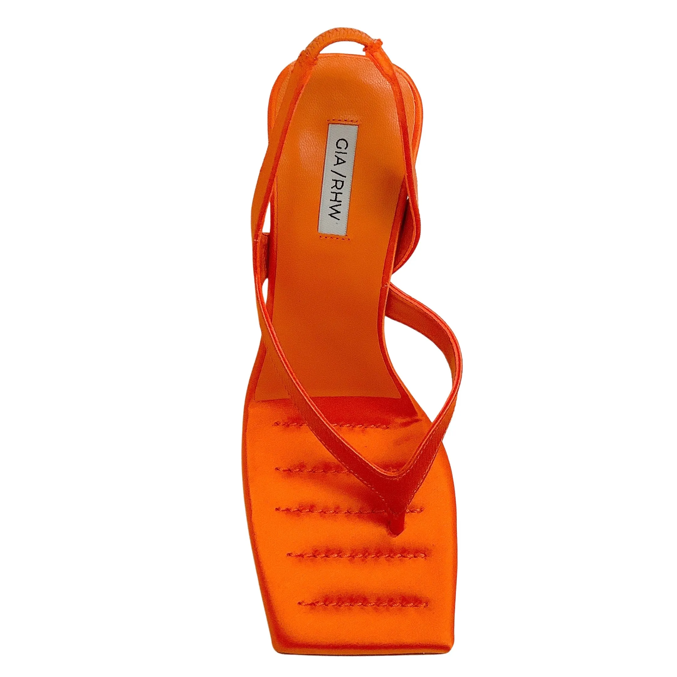 GIA / RHW Orange Satin Rosie 12 Wedge Sandals