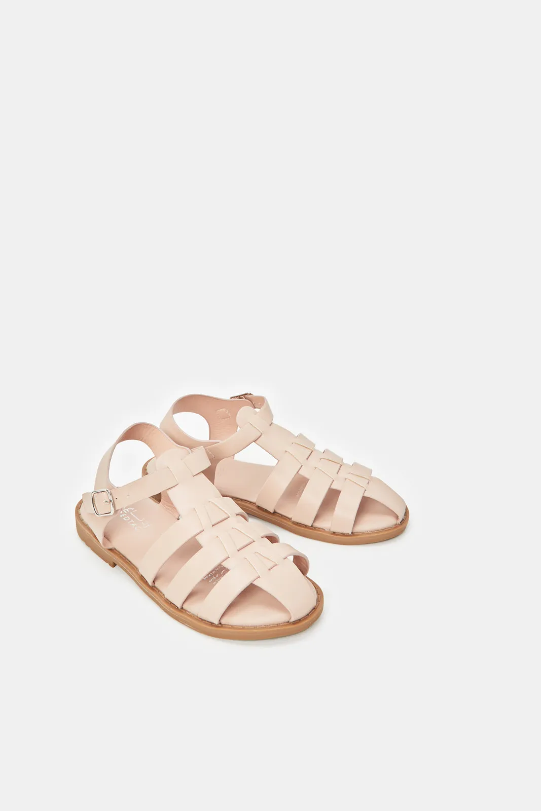 Girls Pink Fisherman Sandals