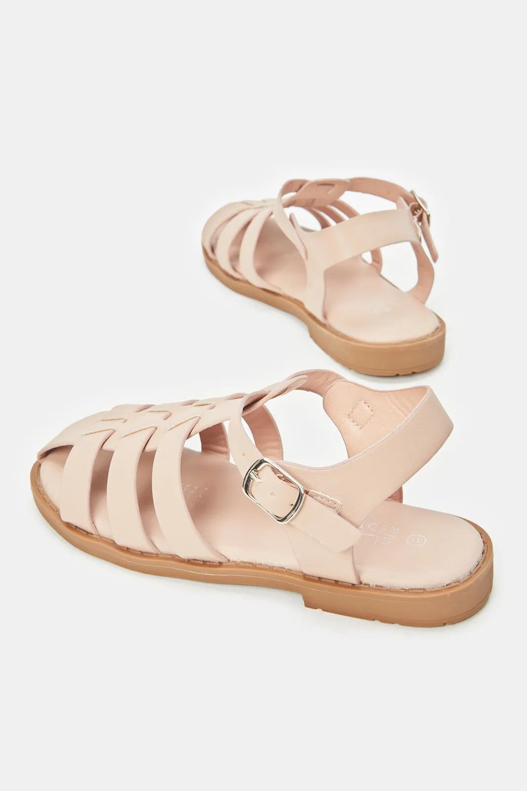 Girls Pink Fisherman Sandals