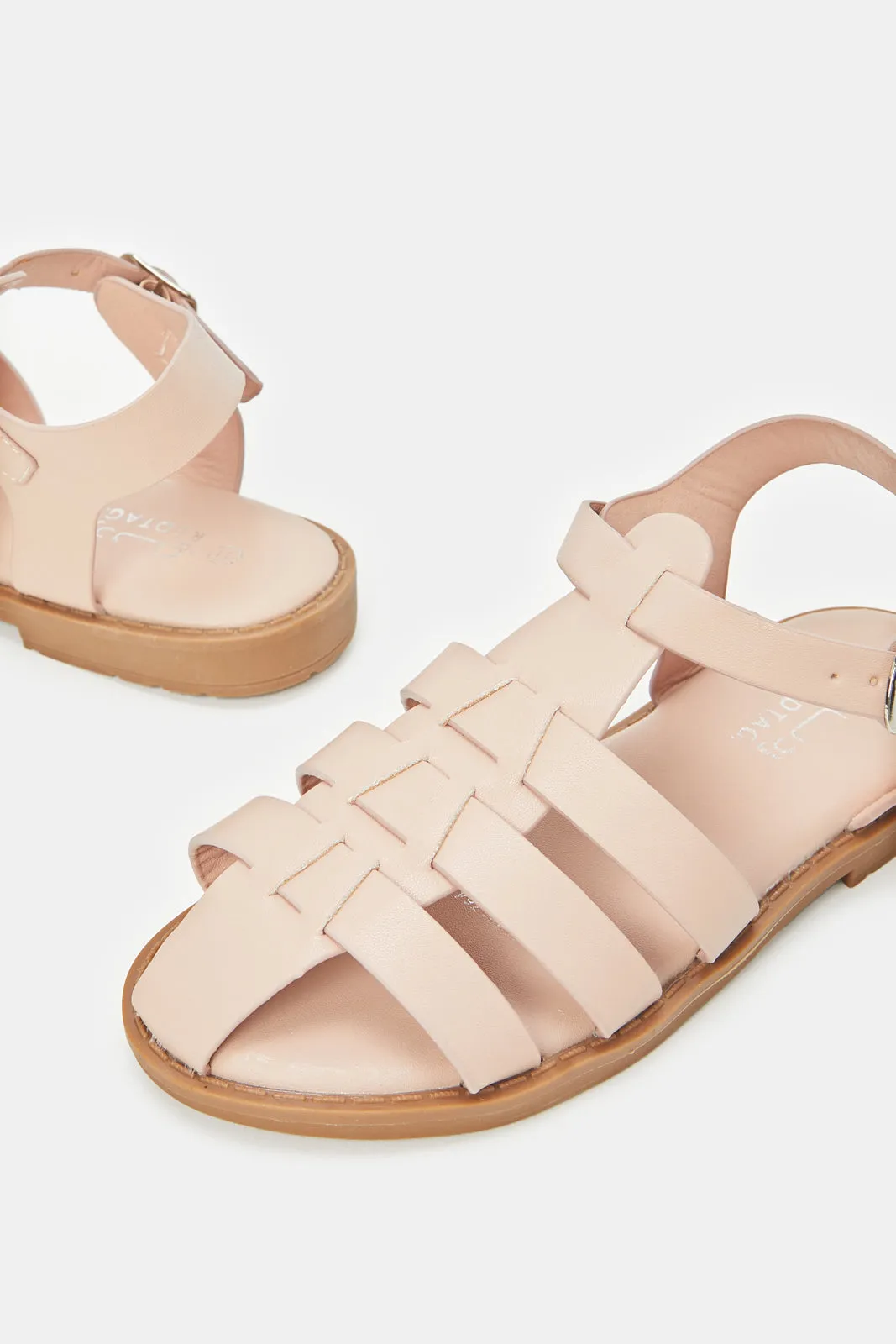 Girls Pink Fisherman Sandals