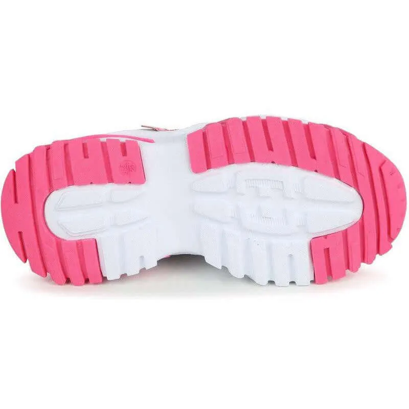 Girls Pink Lace Up Trainers