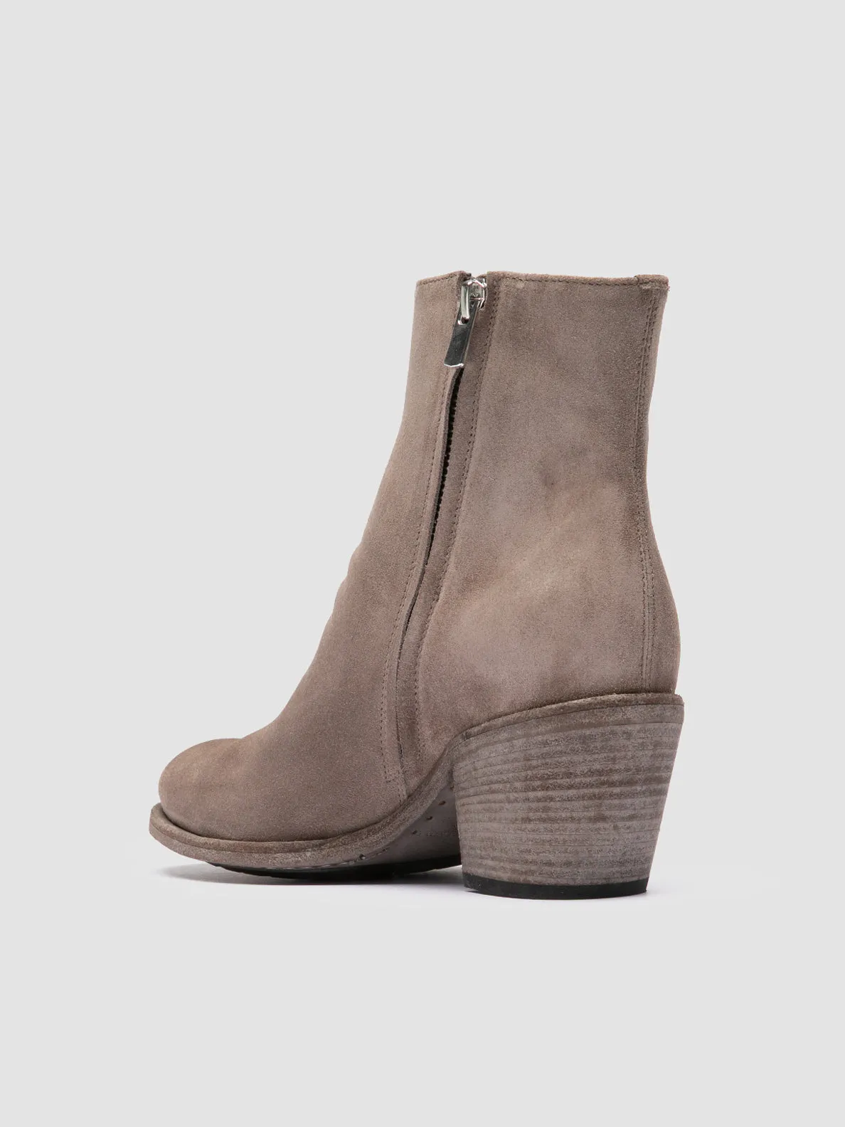 GODEAU 001 - Taupe Suede Zipped Boots