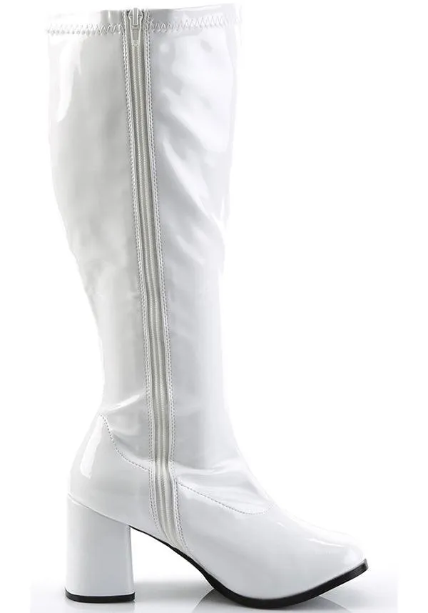 GOGO-300X [White Pat] | WIDE CALF BOOTS [PREORDER]