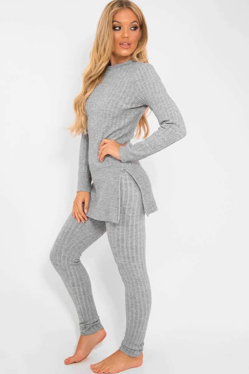 Grey Knitted Loungewear Set - Jordi