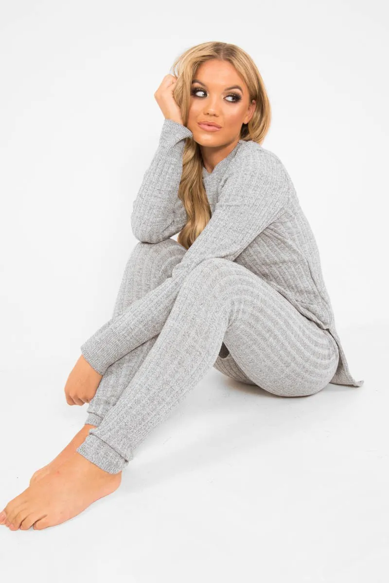 Grey Knitted Loungewear Set - Jordi