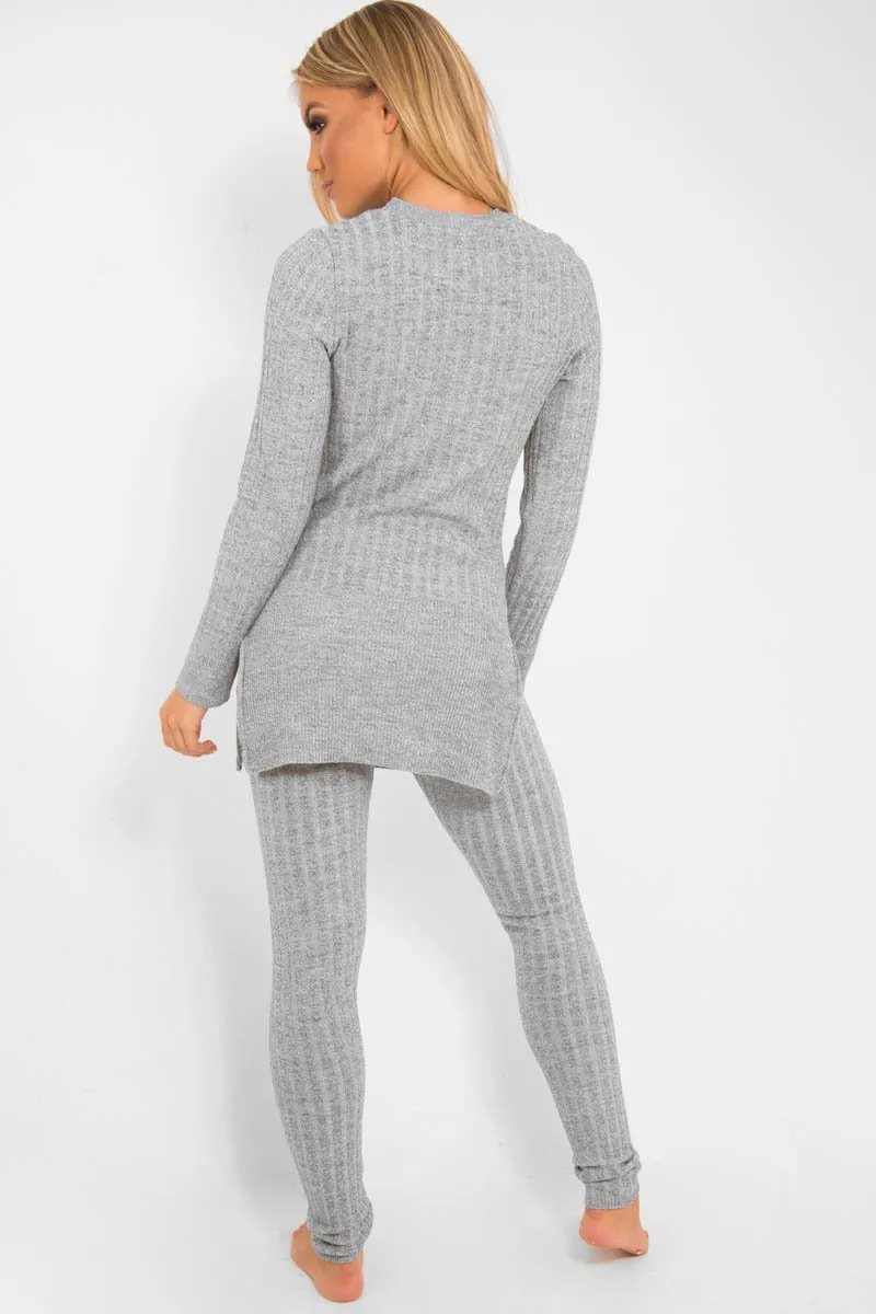 Grey Knitted Loungewear Set - Jordi