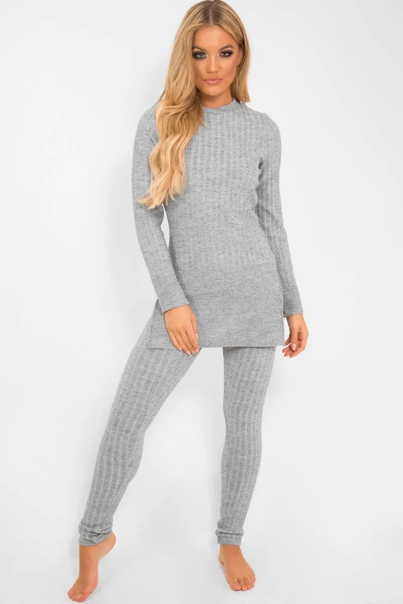 Grey Knitted Loungewear Set - Jordi