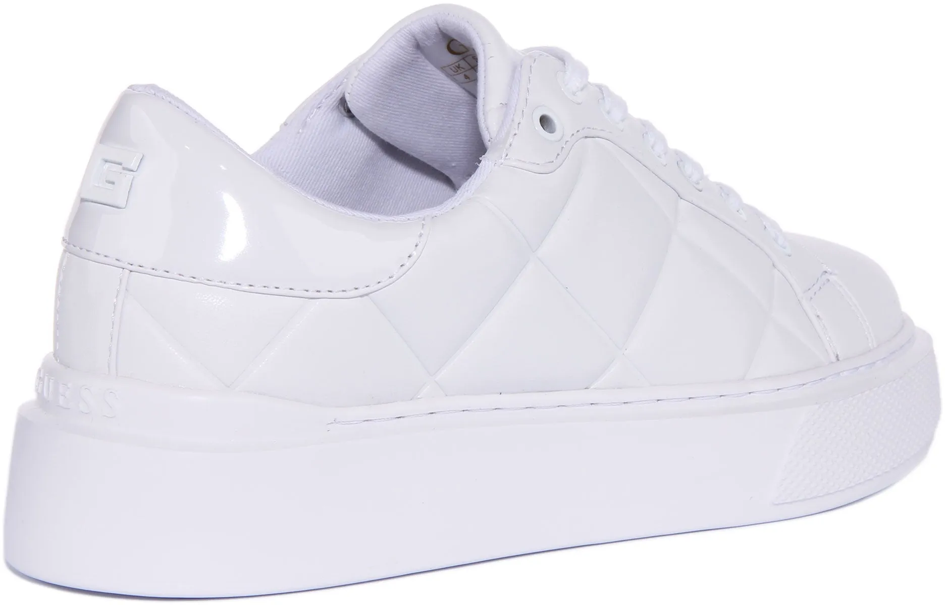 Guess Hilan Quilted Trainers In White For Women