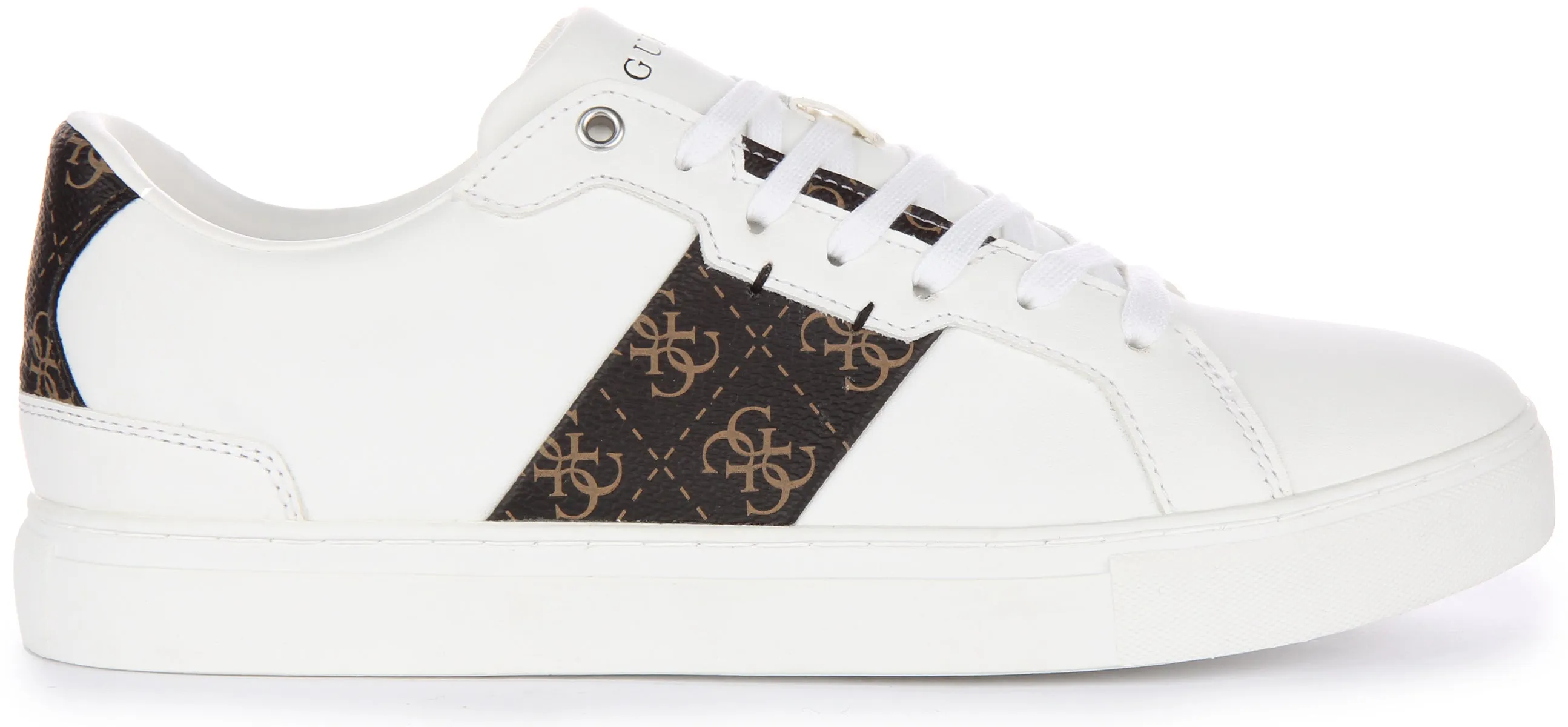 Guess Todi Trainers In White Brown For Men