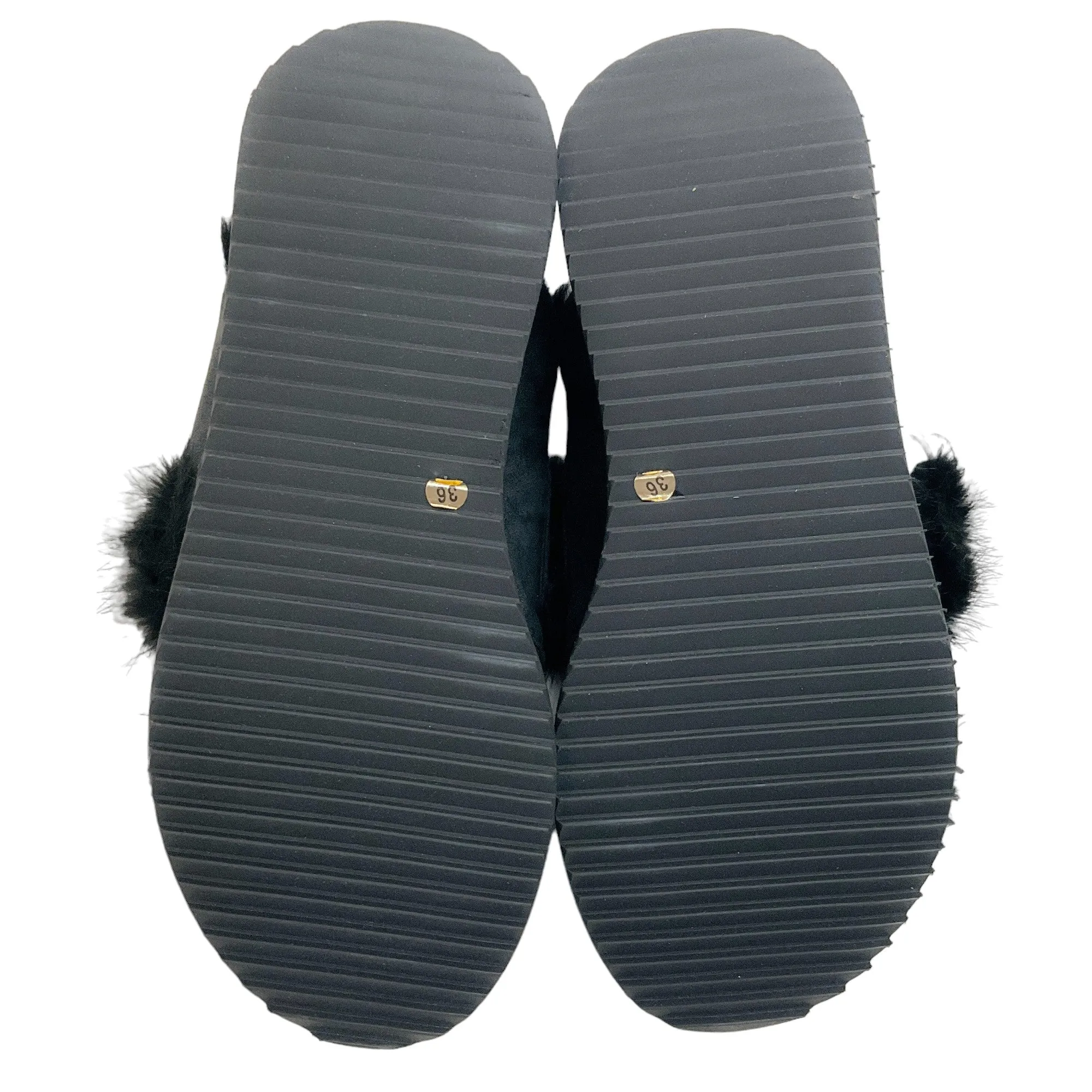 Henry Beguelin Black Fur Grattato Sandals