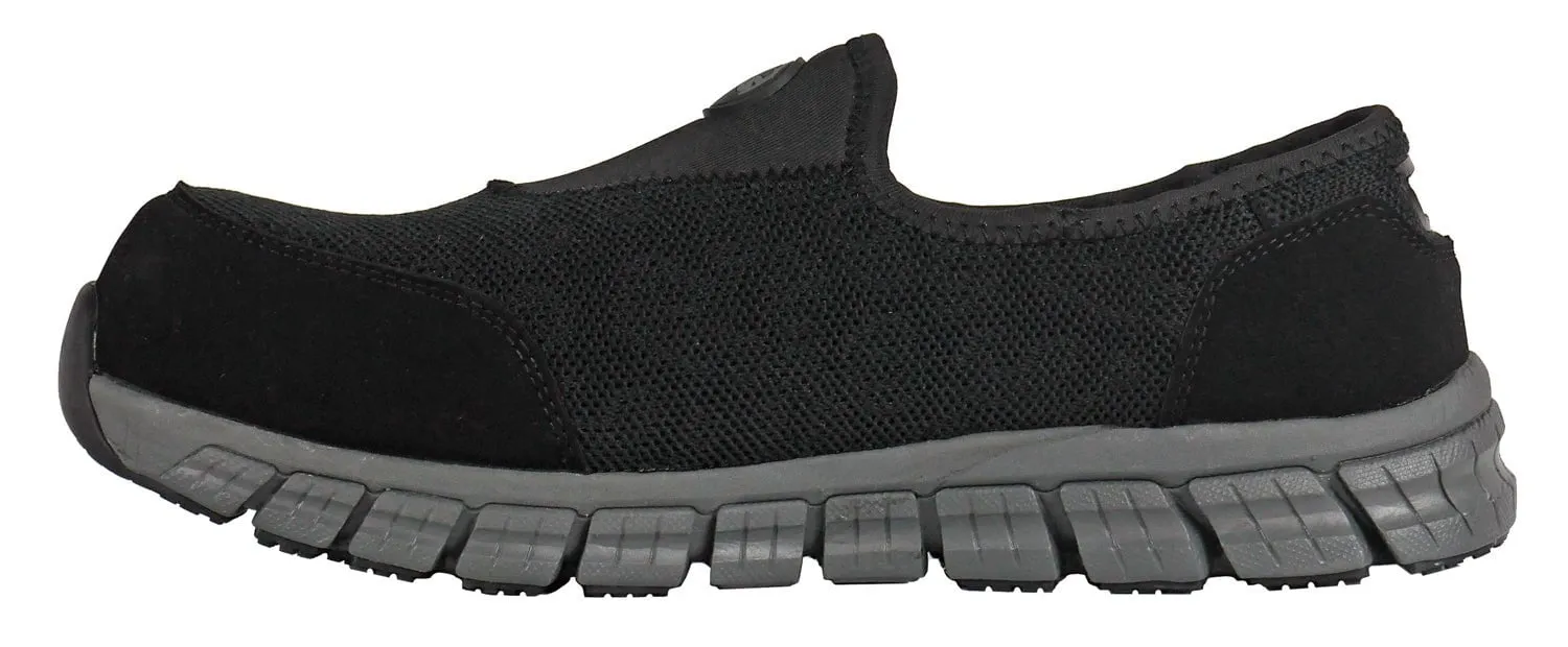 Hoss Boots Mens Black Mesh Meteorite CT Slip-On Work Shoes