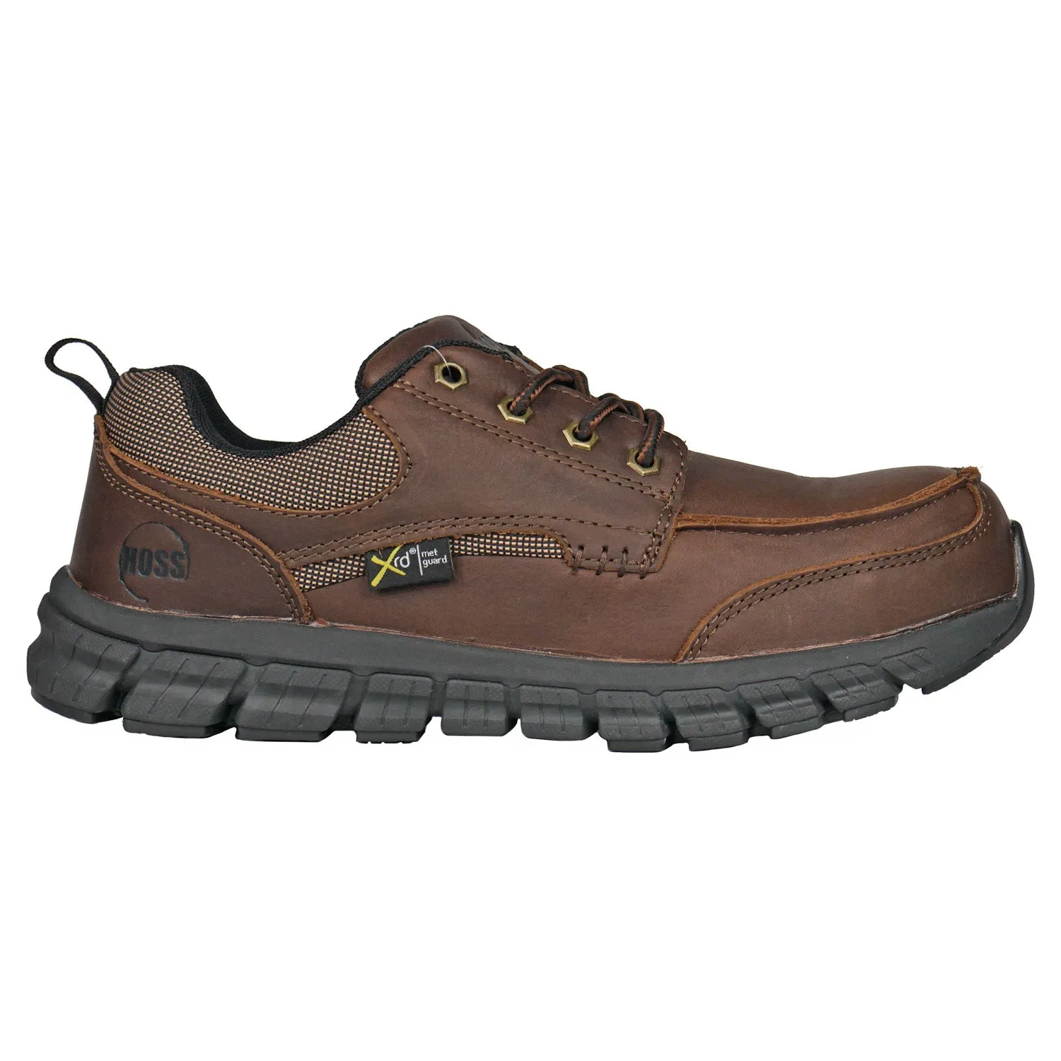 Hoss Boots Mens Stepper Ultra Light Brown Creek Leather Tumbled Work Shoes