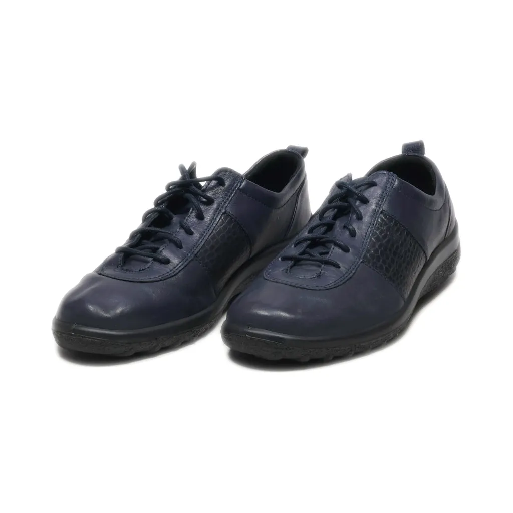 Hotter Tansy Navy Croc Low-Top Sneakers Leather Blue Colour For Women