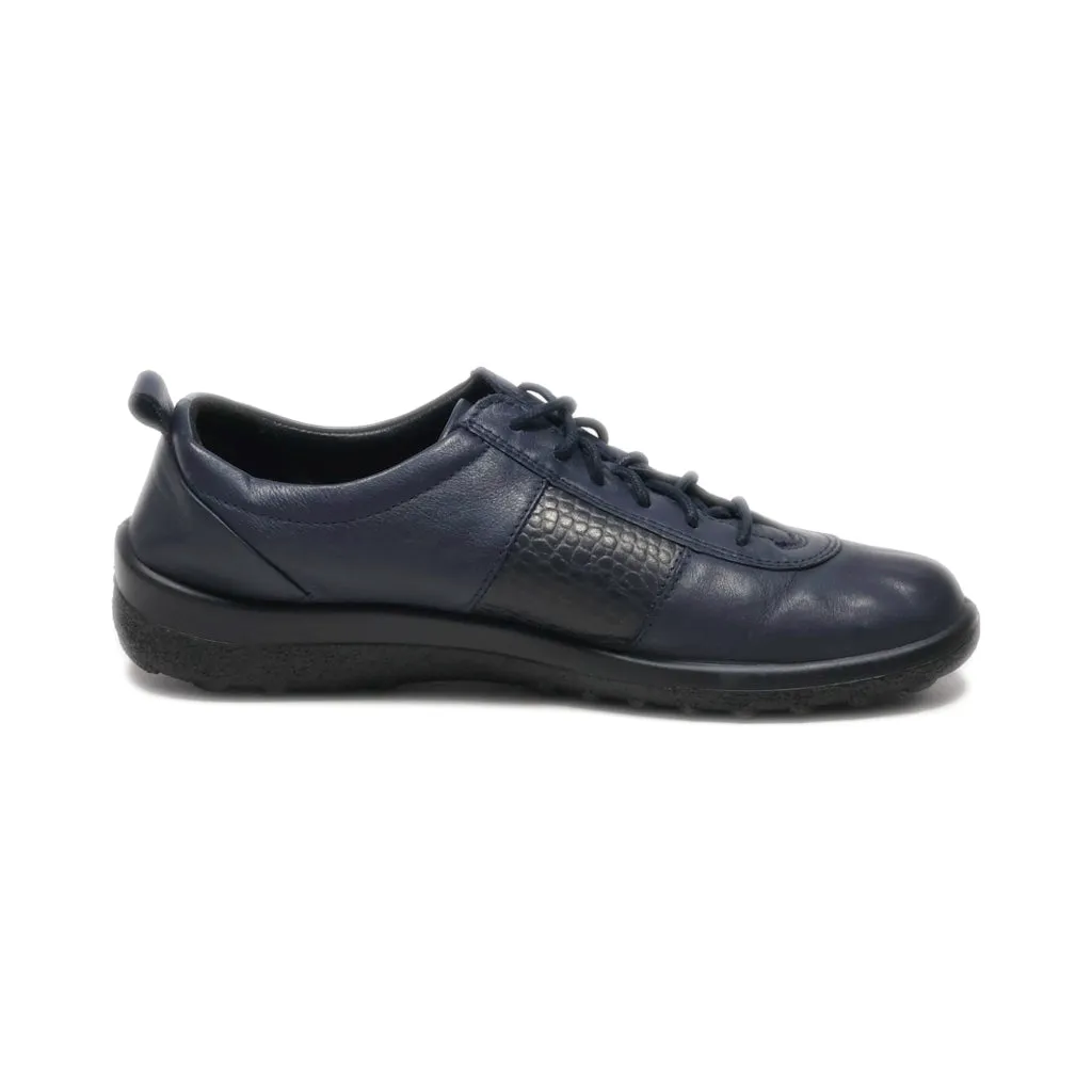 Hotter Tansy Navy Croc Low-Top Sneakers Leather Blue Colour For Women