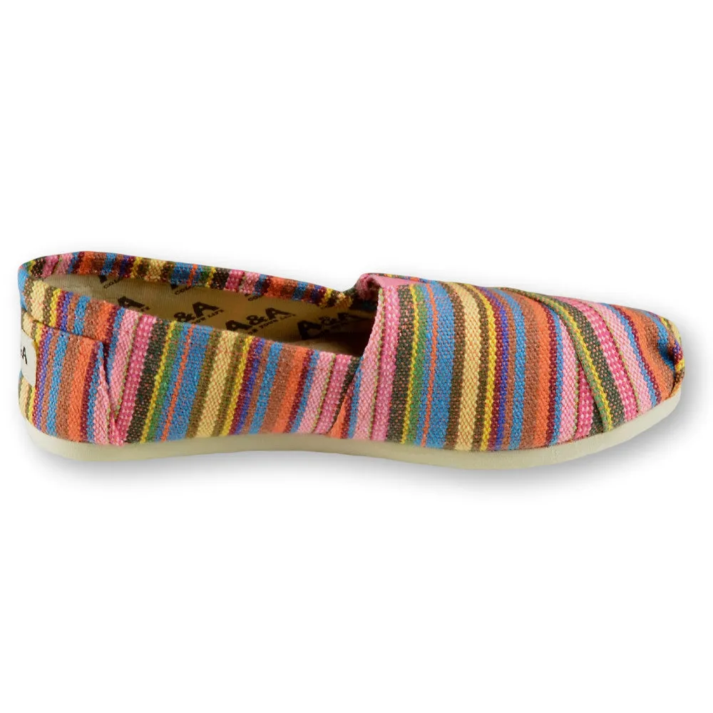 Indie Multicolored Canvas Slip On Shoes for Women