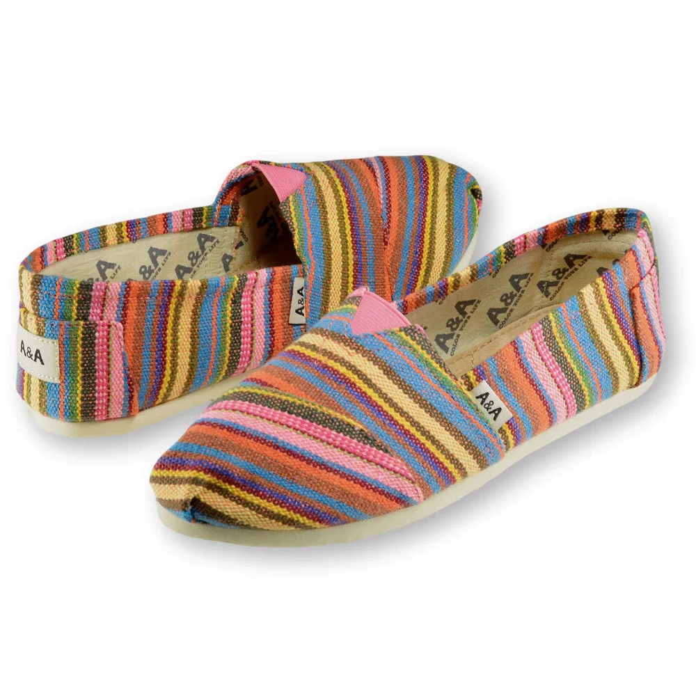 Indie Multicolored Canvas Slip On Shoes for Women