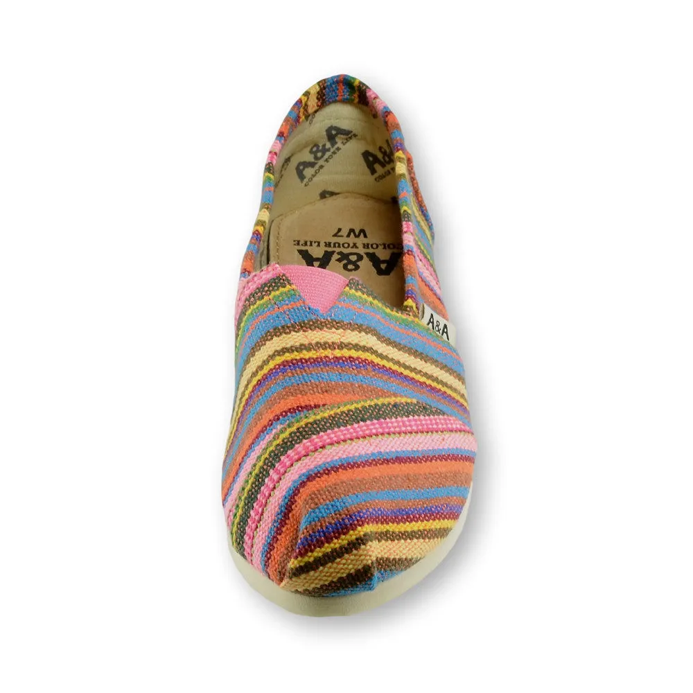 Indie Multicolored Canvas Slip On Shoes for Women