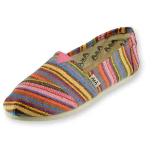 Indie Multicolored Canvas Slip On Shoes for Women