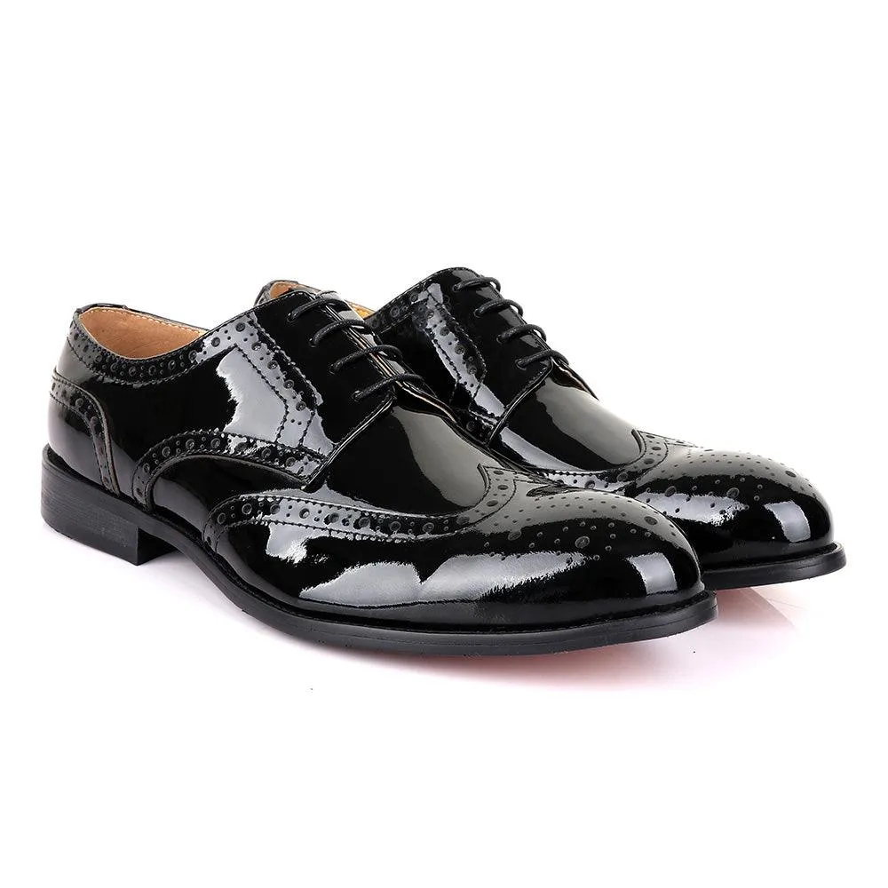 John Mendson Oxford Wetlips Black Shoe