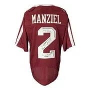 Johnny Manziel Signed Custom Maroon College Football Jersey w/ 3 Insc BAS ITP