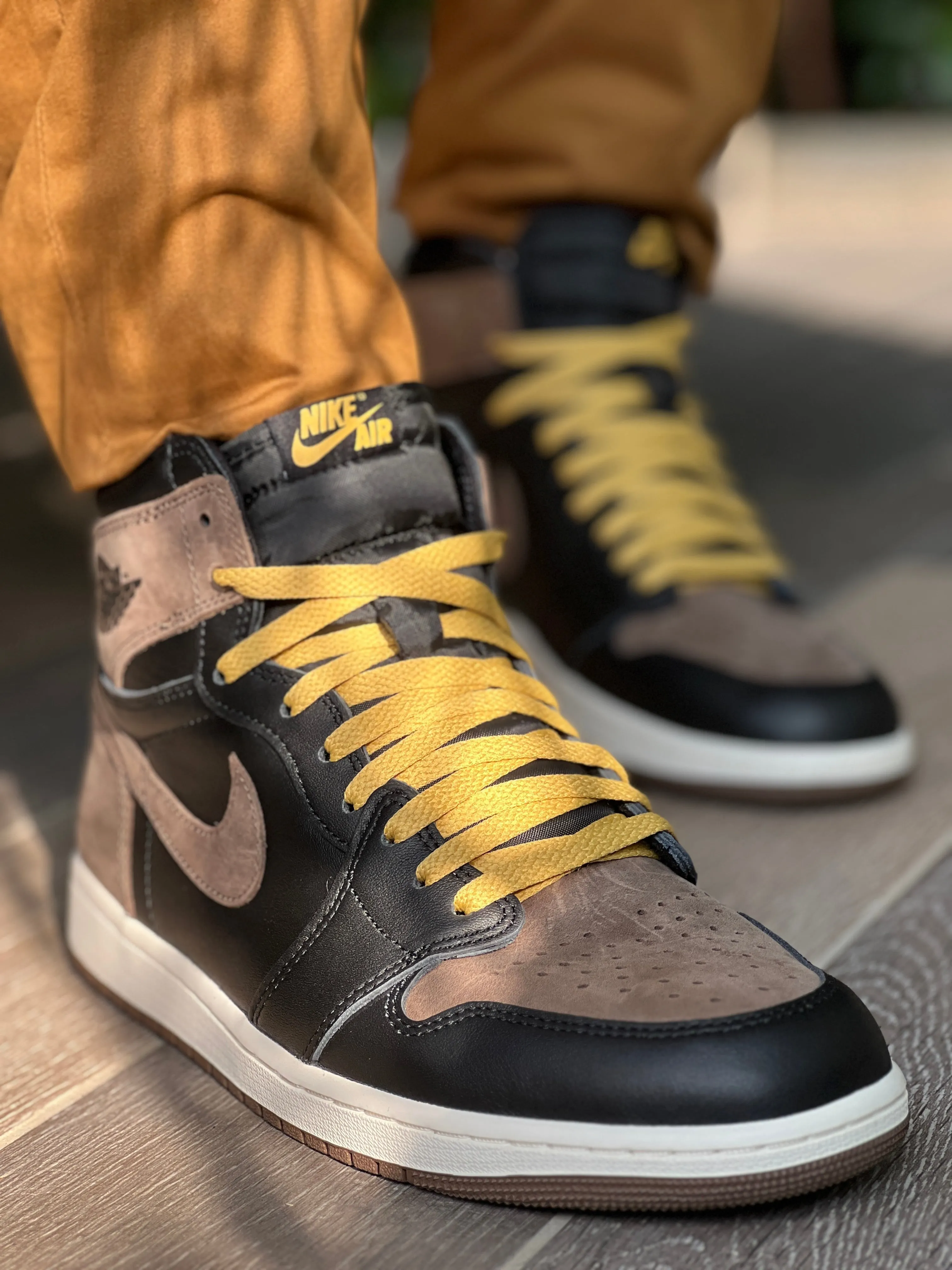 Jordan 1 Laces Basics Flat Thin - Buttermilk / Yellow Laces for Palomino Jordan 1