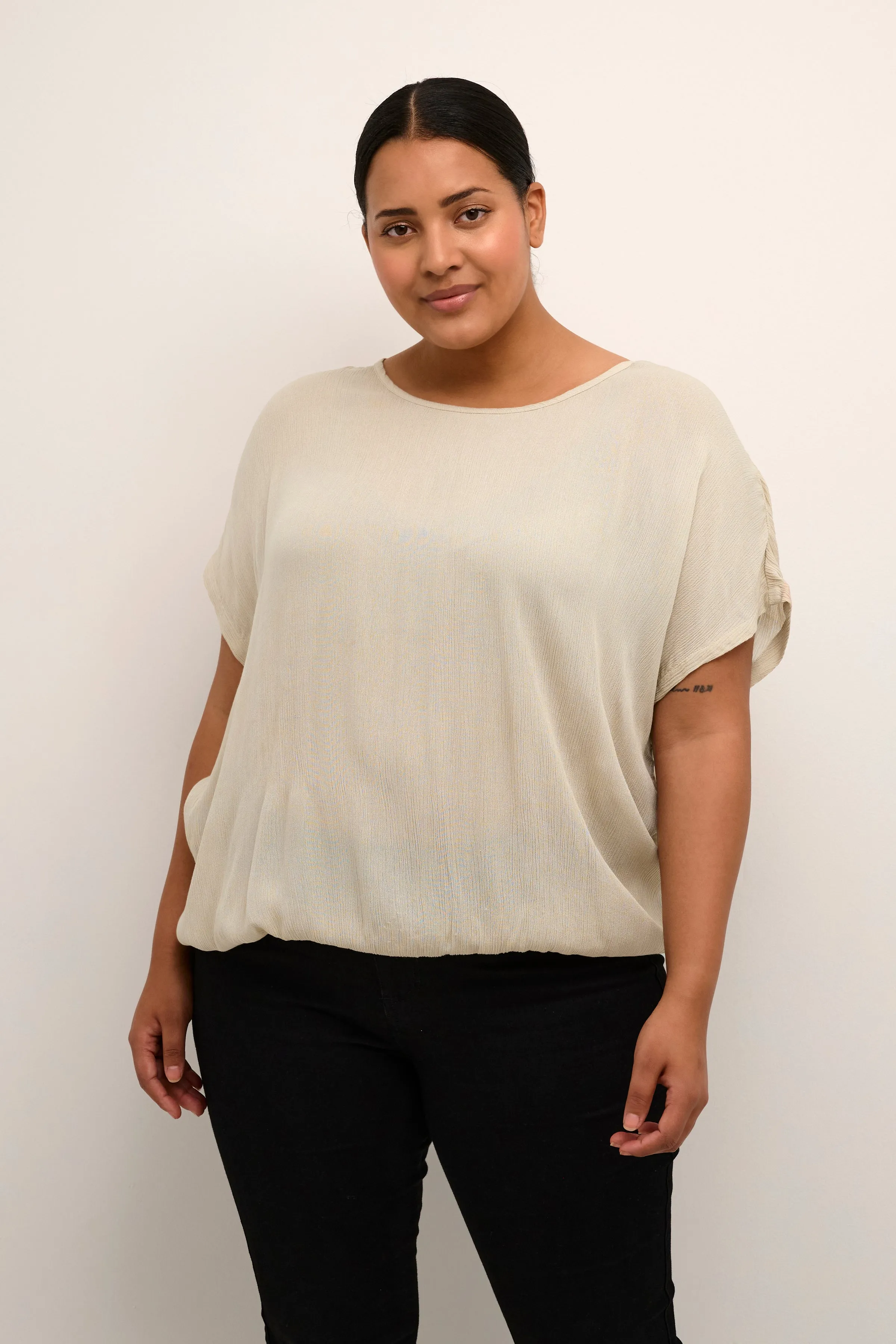 Kaffe Curve Stanley Blouse in Feather Gray