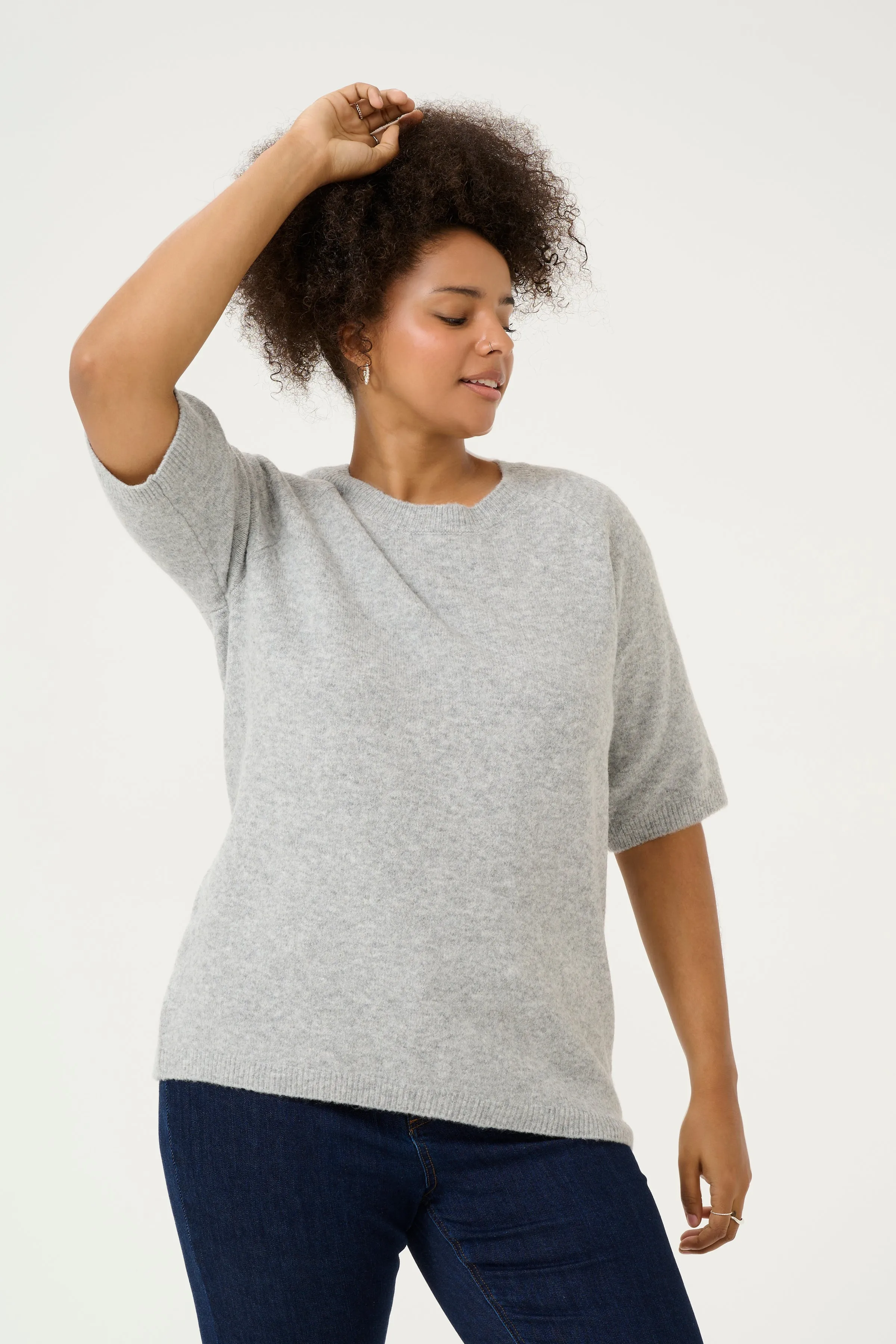 Kaffe Curve Sylvia Knit Jumper in Grey