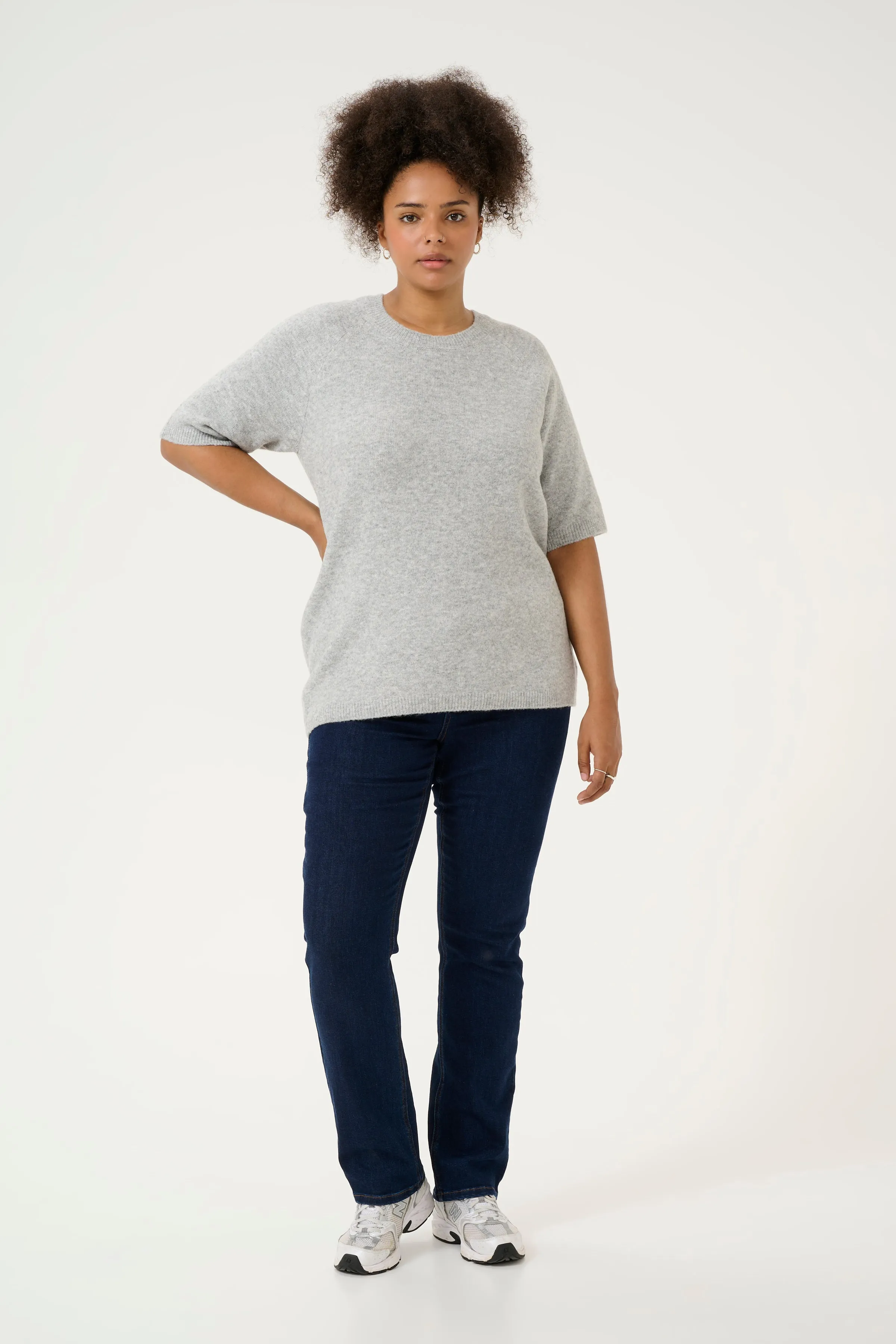 Kaffe Curve Sylvia Knit Jumper in Grey