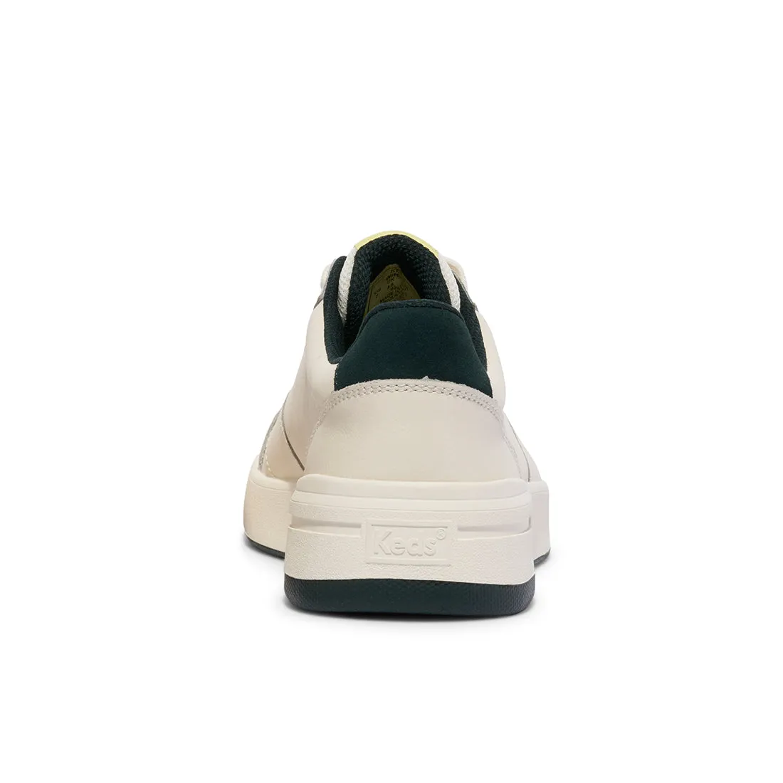 Keds Womens' The Court Leather Off White/Green (WH68184)