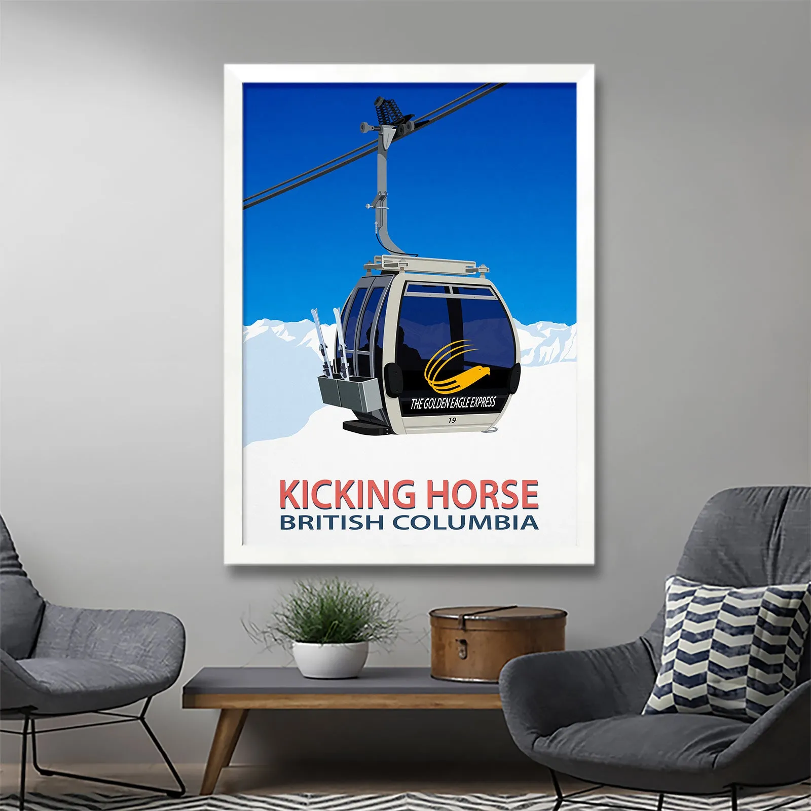 Kicking Horse ski poster