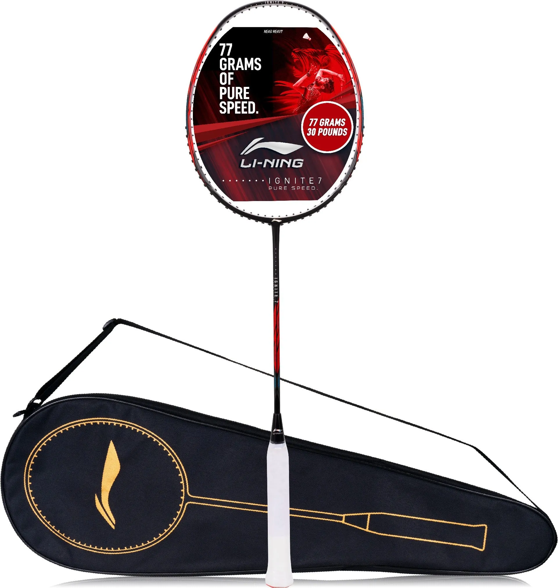 Li-Ning Ignite 7 Unstrung Badminton Racquet (Black / Red)